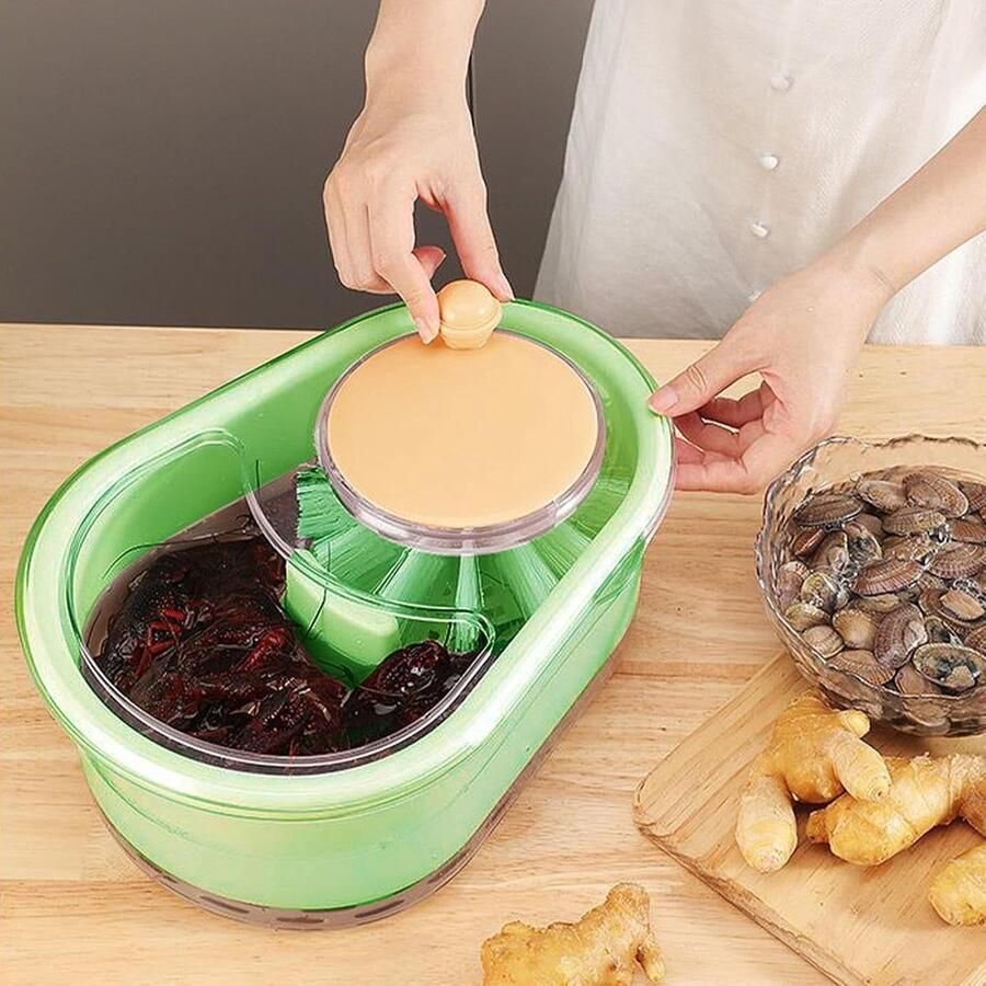 Slacentrifuge Groente spinner Fruit wassen Handmatige slinger 34 cm Groen