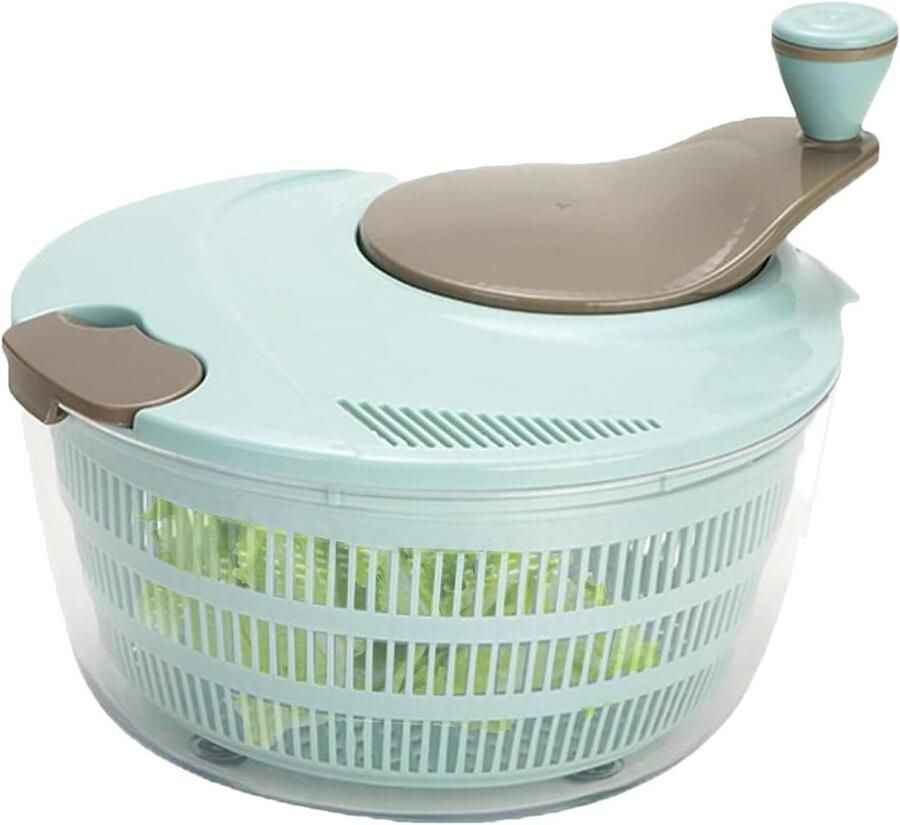 Slacentrifuge Groente Waskom Salade Drogen Krachtige Rotatie 25 x 25 x 22 cm Wit