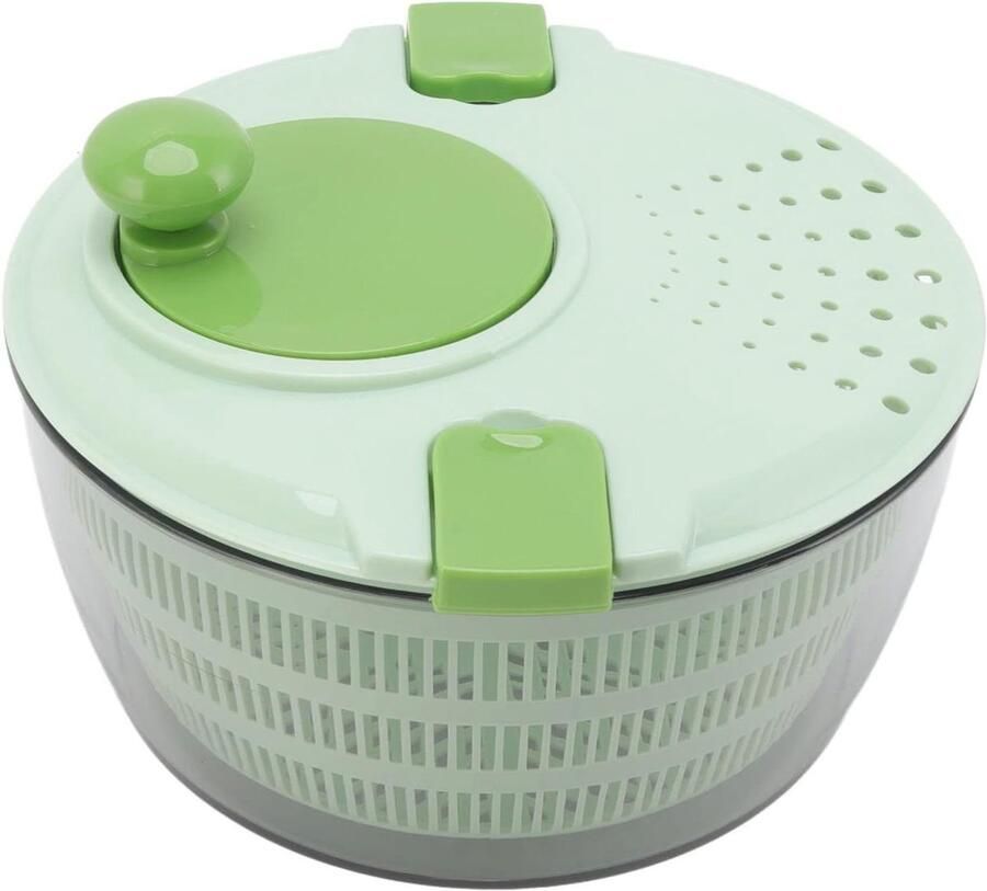 Slacentrifuge Groentedroger Handmatige Salade Wasmachine Groenten Drogen Spatwaterdicht Deksel 4L Capaciteit Groen