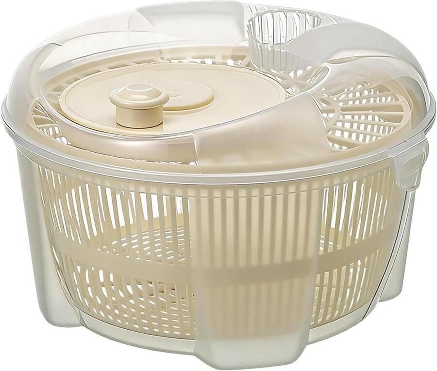 Slacentrifuge Groentedroger Saladebereiding Handmatig Centrifugeren 20 cm Wit