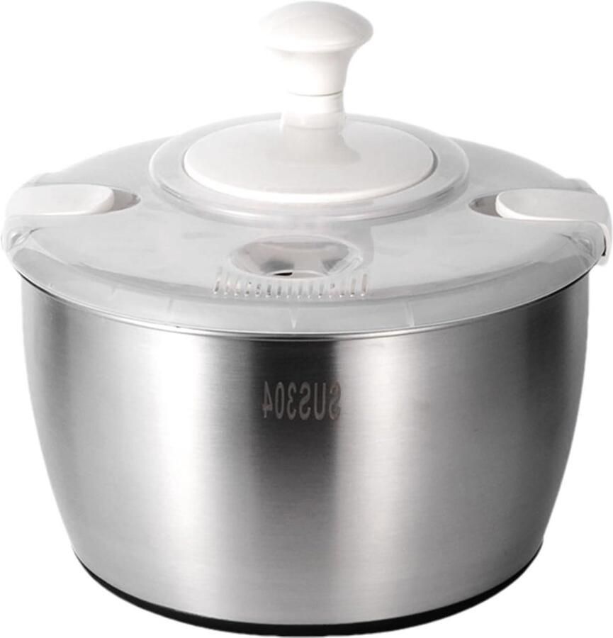 Slacentrifuge Groente Droger Salades Maken Antislip Bodem 5 Liter Zilver