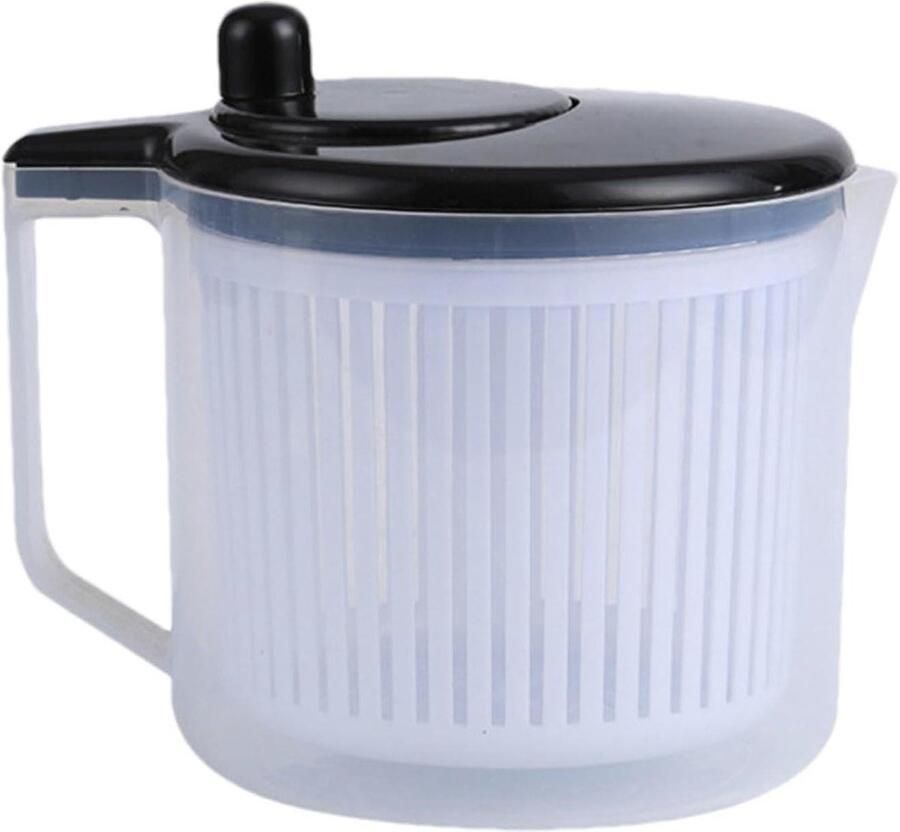 Slacentrifuge Groentewasmachine Fruitdroger Salades Maken Ergonomische Handgreep 22 x 17 x 18.5 cm Zwart
