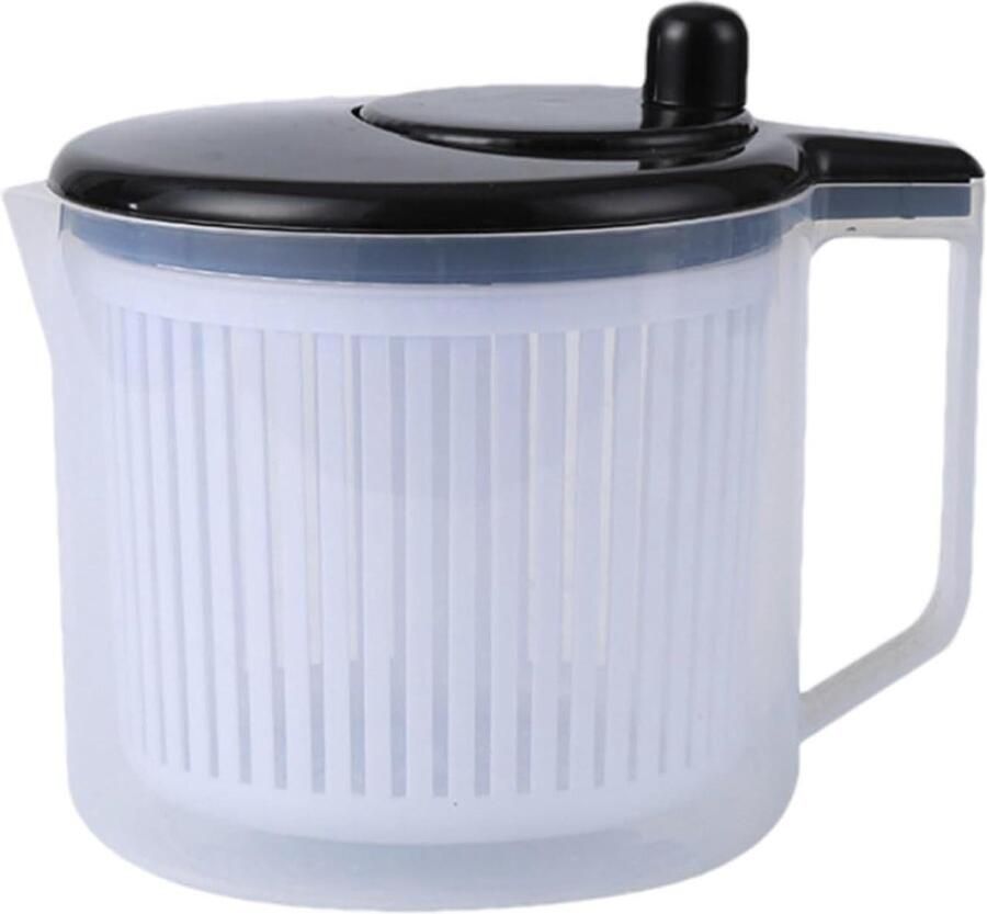 Slacentrifuge Groentezeef Drogermolen Uienhakker Snel Salades Drogen Comfortabele Crankgreep 22 x 17 x 18.5 cm Zwart