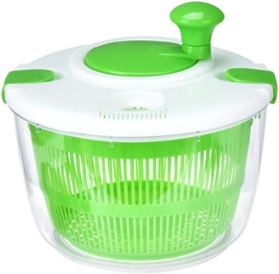 Slacentrifuge Keuken Groente Droger Salade Maken Grote Pompgreep 24x22cm Groen