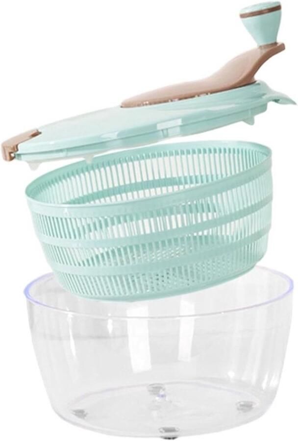 Slacentrifuge Keuken Groenten Droger Snel Salade Maken Centrifugale Rotatie 24x16 cm Blauw