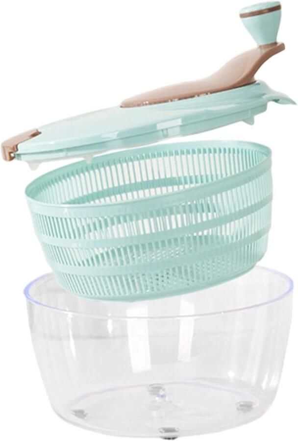 Slacentrifuge Keuken Groenten Droger Snel Salade Maken Centrifugale Rotatie 24x16 cm Blauw