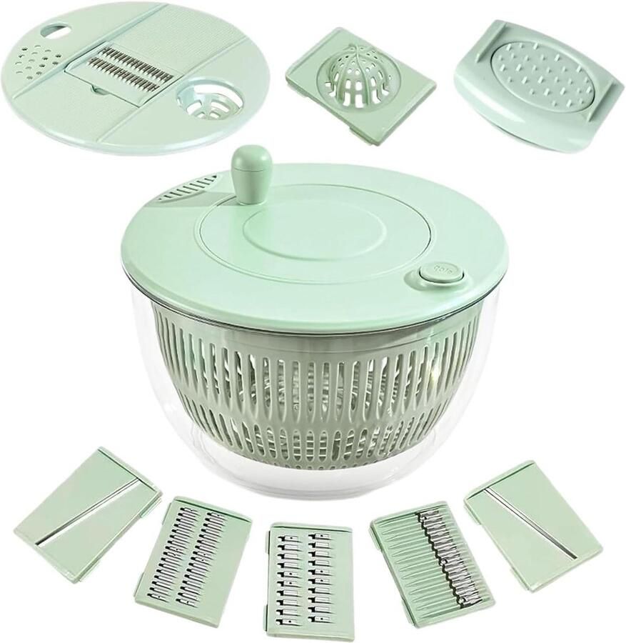 Sla Centrifuge Keuken Droger Groente Bereiding Multifunctioneel Keukengereedschap 23.5 cm Groen