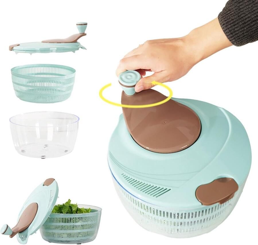 Slacentrifuge Kom Salade Droger Keuken Werk Tweelaags Ontwerp 24.5 cm Diameter