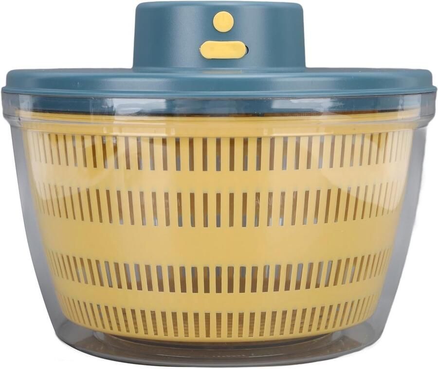 Slacentrifuge met Kom Groentedroger Fruitwasser Snel Salades Drogen Multifunctioneel Zelfreinigend 4L Capaciteit Blauw