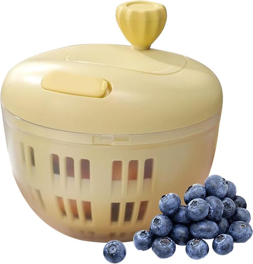 Slacentrifuge met Zeef Saladedroger Keuken Verse Ingrediënten Bereiden Efficiënte Dubbele Laag 800 ml Roze