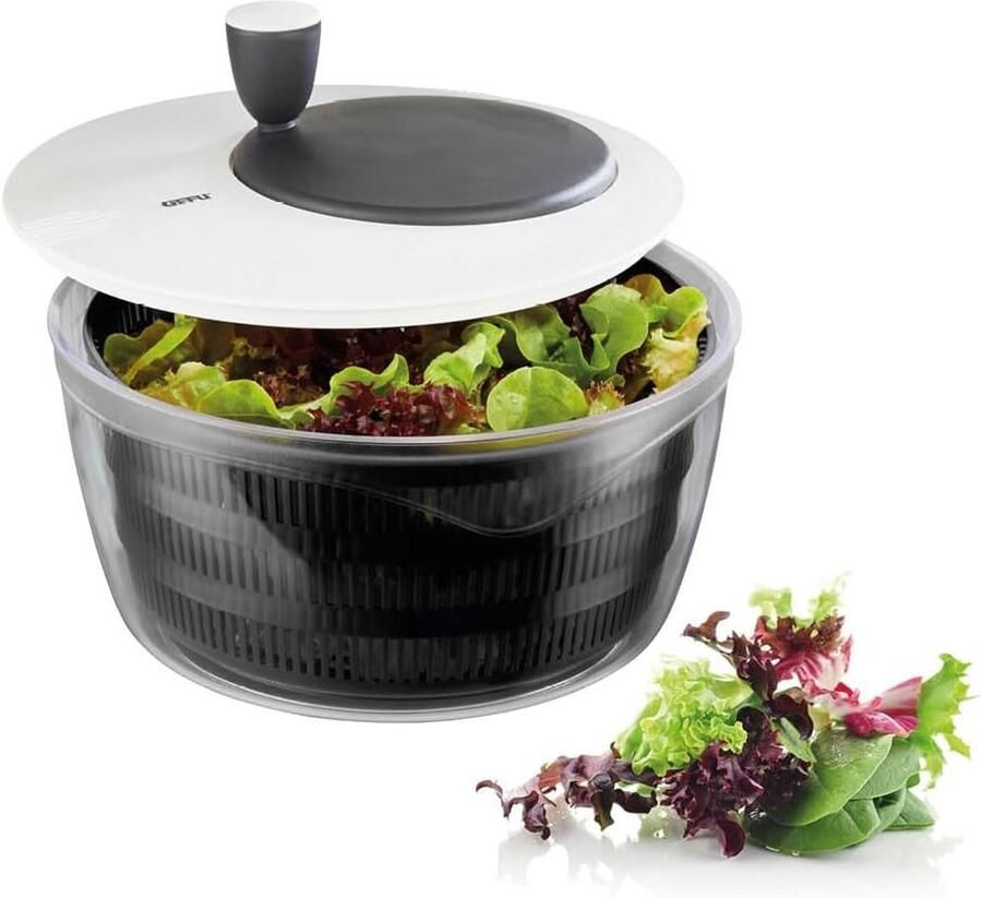 Slacentrifuge Salade Droger Knapperige Salades Geïntegreerde Schenktuit 3 Liter Inhoud Wit