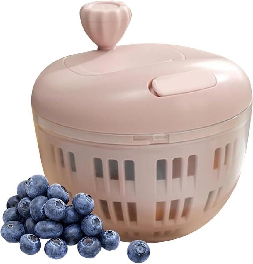 Slacentrifuge Saladebereider Snelle Salade Bereiding Antislip Bodem 800 ml Roze