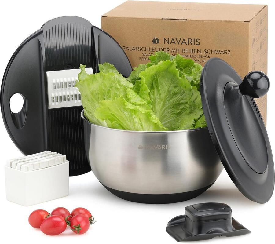 Slacentrifuge Set Groente Droger Salade Bereiden Met Raspen 245 cm Zilver
