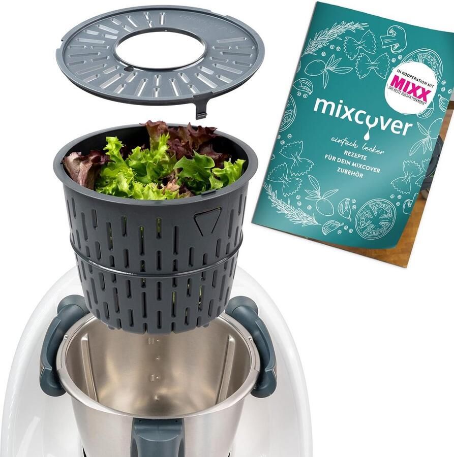 Slacentrifuge voor Thermomix TM6 TM5 Snel Salade Drogen en Wassen met Recepten E-book