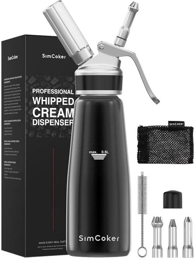 Slagroom Dispenser voor Perfecte Slagroom Zwart