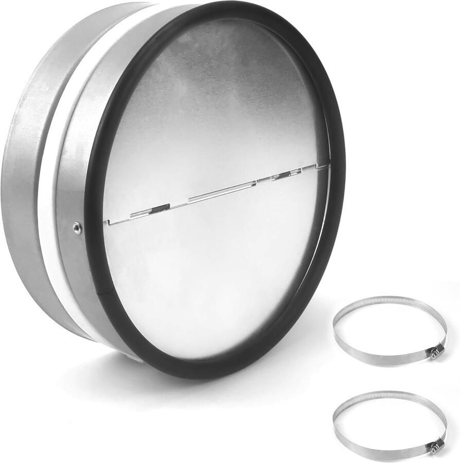 Slide-in klep DN 150 mm voor afzuigkap terugslagklep van verzinkt staal met afdichtrubber voor ventilatiekanalen en luchtuitlaat