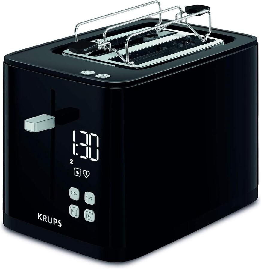 Slimme broodrooster 2-sneden toaster Ontbijt maken Digitaal display met timer 16.7D x 24B x 19H cm
