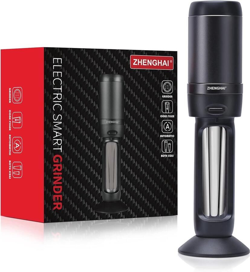 Slimme Elektrische Kruiden- en Specerijmolen met Automatische Maalfunctie Zwart