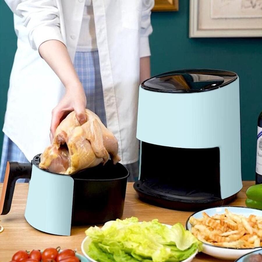 Slimme Heteluchtfriteuse Olievrije Frituurpan Gezond Koken Touchscreen Bediening 3 Liter Rood