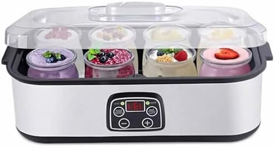 Slimme Yoghurtmaker Zelfgemaakte Yoghurt Gezond Eten Individuele Potten 1.4 Liter Wit