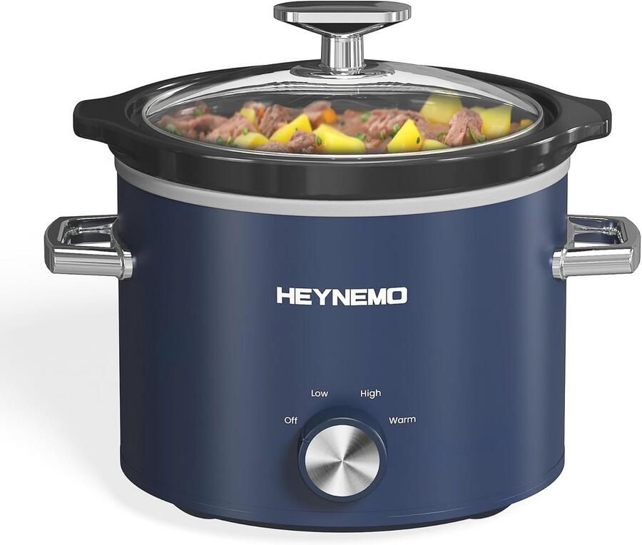 Slow Cooker 2 Liter 3 Temperaturen Verbeterde Keramische Pot voor Sauzen en Stoofschotels