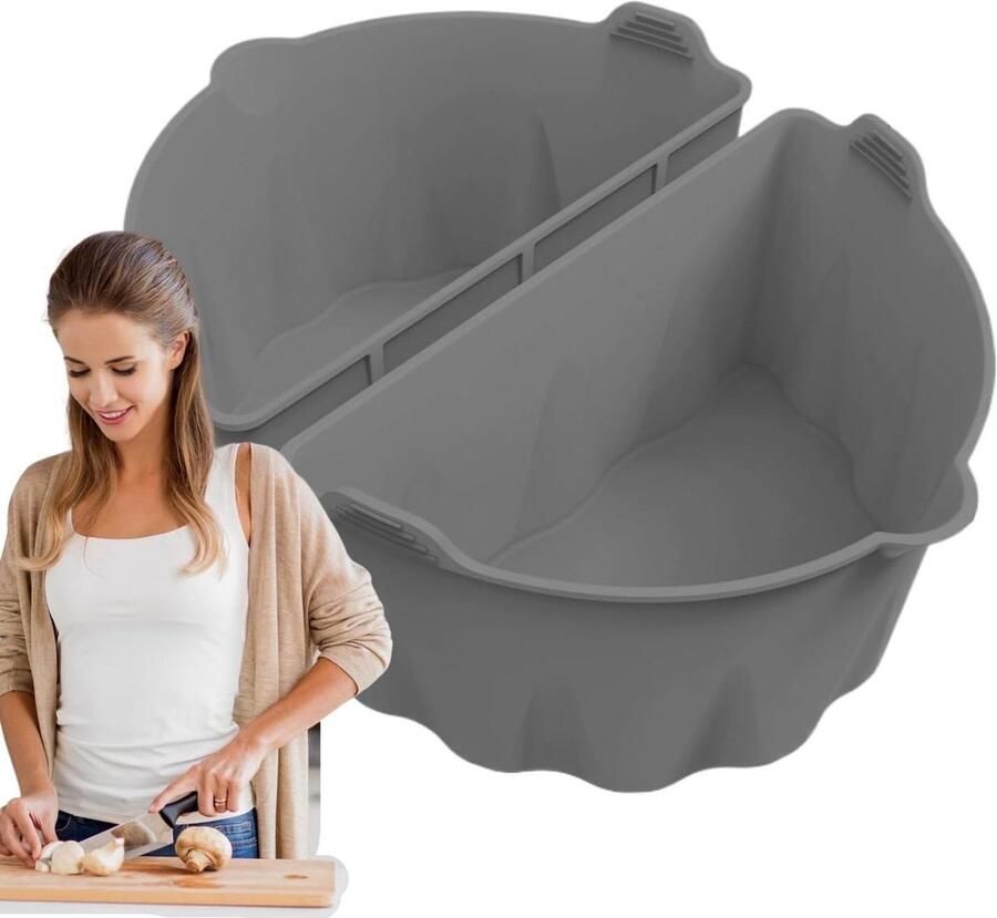 Slow Cooker Beschermhoezen Slowcooker Covers Maaltijden Bereiden Voedselveilig Siliconen 6-8 Liter Grijs