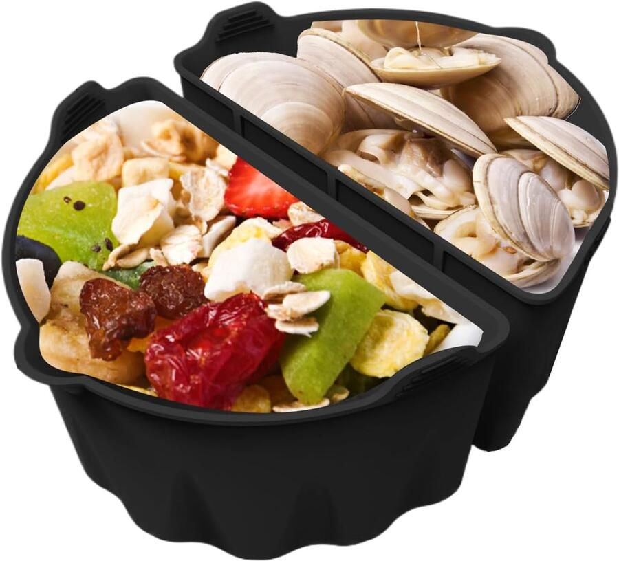 Slow Cooker Divider Pot Insert Gezellig Koken Aroma Scheidend 6-8 Liter Zwart