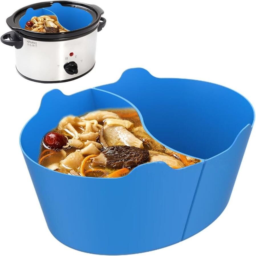 Slow Cooker Divider Pot Insert Pan Divider Meerdere Gerechten Koken Hittebestendig Silicone