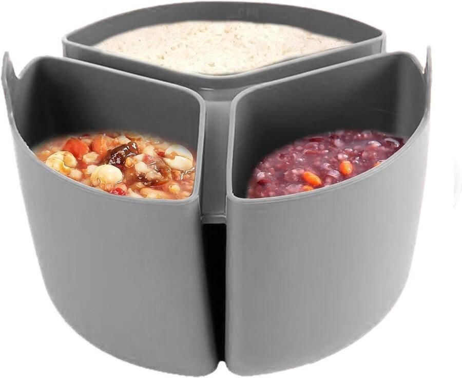 Slow Cooker Divider Slowcooker Inzetstuk Maaltijden Scheiden Voedselkwaliteit Siliconen 18x12cm Grijs