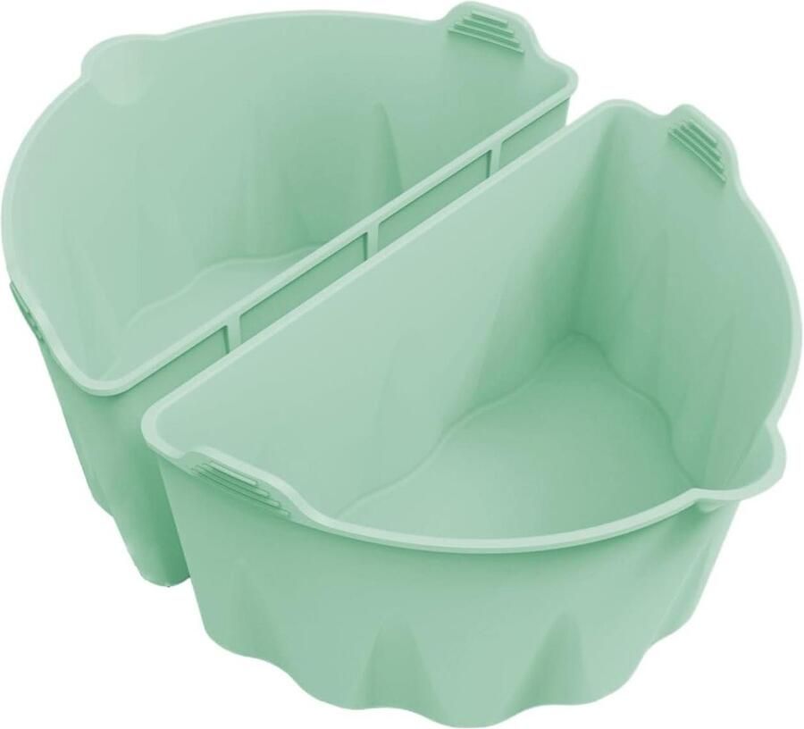 Slow Cooker Inzet Silicone Divider Maaltijden Scheiden Herbruikbaar en Vaatwasmachinebestendig 6-8QT Lichtgroen