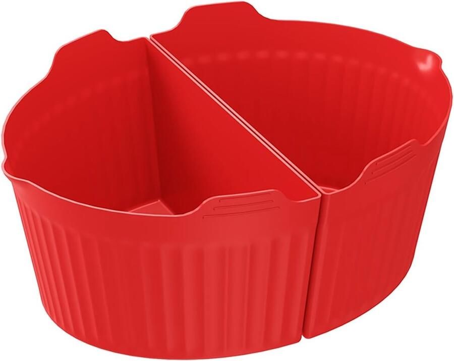 Slow Cooker Inzet Maaltijd Divider Twee Gerechten Lekvrij Ontwerp 20x20x5 cm Rood