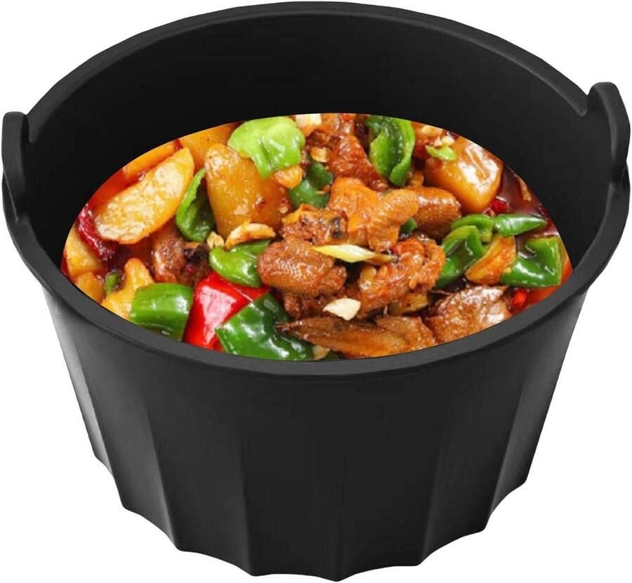 Slow Cooker Liner Herbruikbare Divider Koken en Bakken Hittebestendig Siliconen 6-8QT Zwart