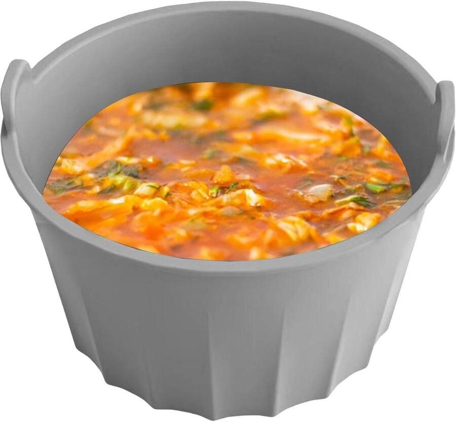 Slow Cooker Liner Herbruikbare Voering Koken en Bereiden Lekvrij en Vaatwasserbestendig 6-8 Liter Pot Grijs