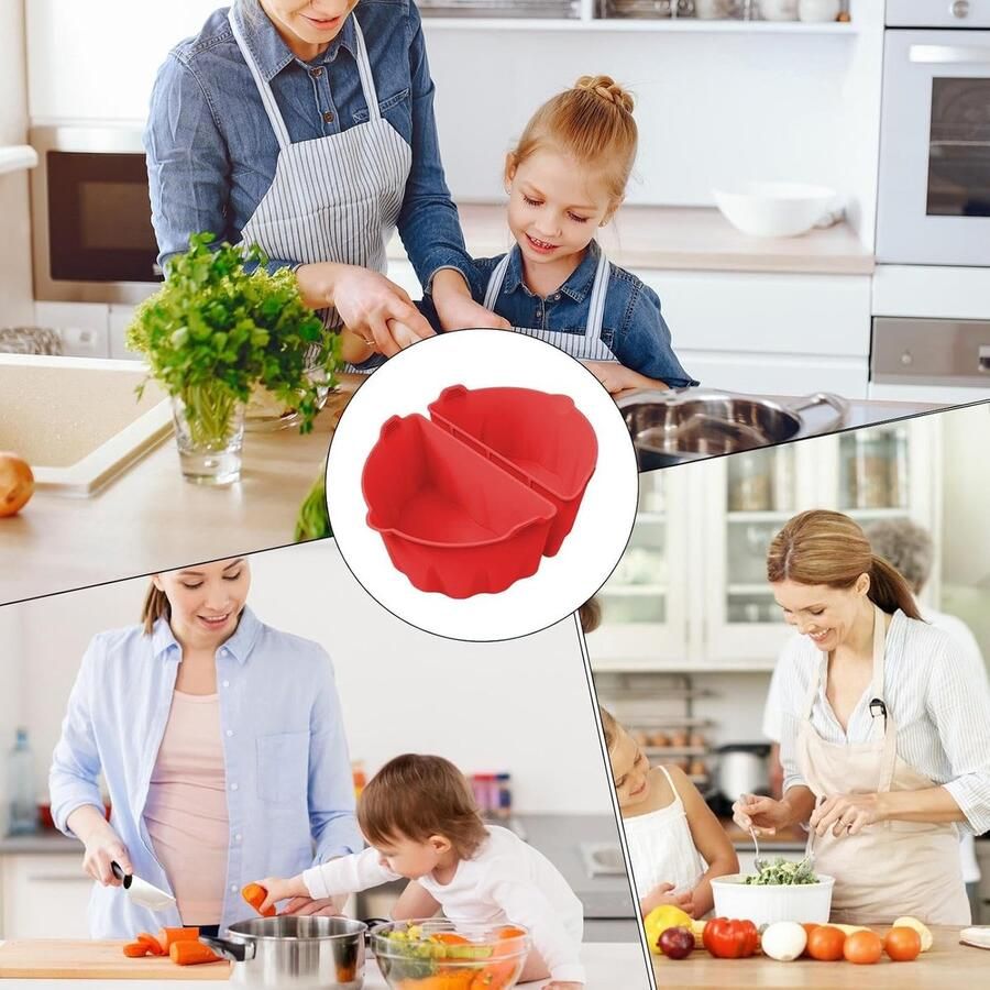Slow Cooker Liner Kookpot Scheider Maaltijden Bereiden Smaak Scheiding 5.7-7.6 Liter Rood - Foto 2