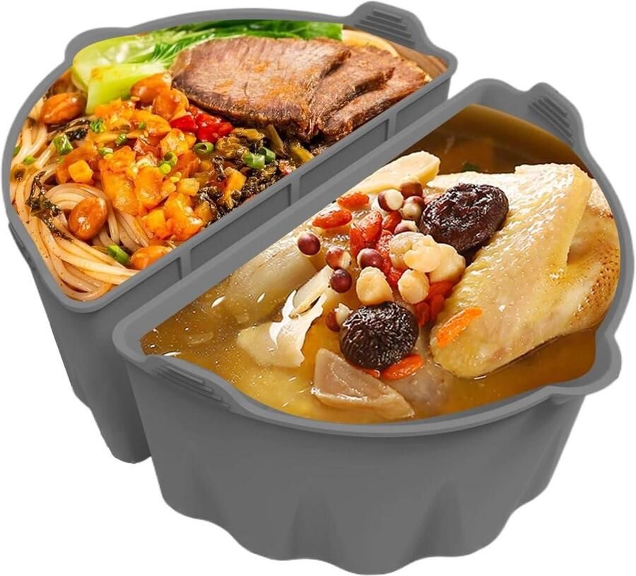 Slowcooker Liner Kookgadget Voering Maaltijden Voorbereiden Dubbele Kookzones 6-8QT Grijs