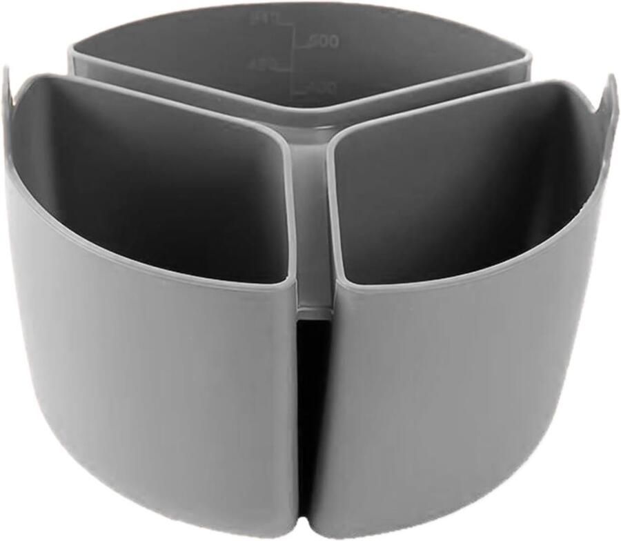 Slowcooker Liner Kookzak Potverdeler Maaltijdvoorbereiding 3-Compartimenten Ontwerp 18x12 cm Grijs