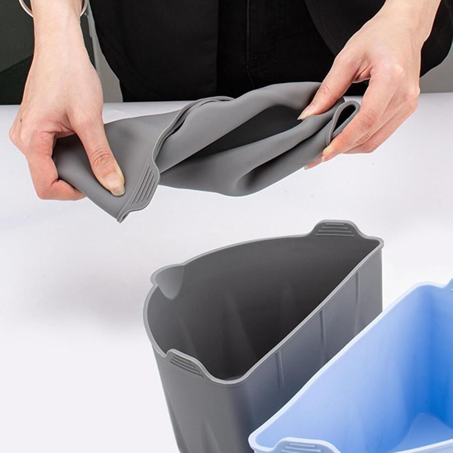 Slow Cooker Liner Silicone Divider Maaltijden Delen Herbruikbaar en Vouwbaar 5.7-7.6 Liter Grijs