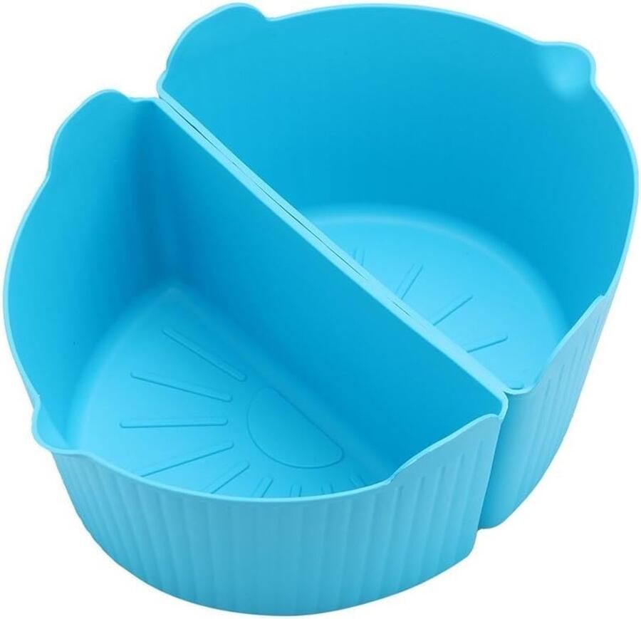 Slow Cooker Liners Dubbele Kookbak Twee Maaltijden Tegelijk Vaatwasmachinebestendig 6 Quart Pot Blauw