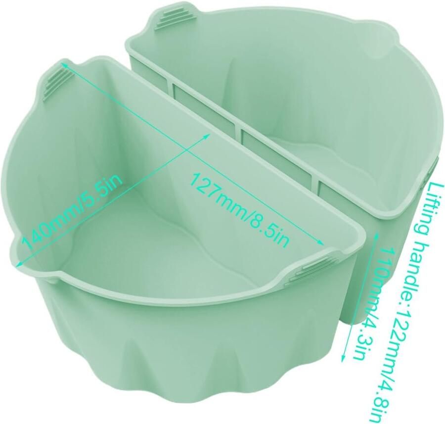 Slow Cooker Liners Dubbele Pot Divider Twee Maaltijden Koken Geur- en Vlekbestendig 6-8 QT Lichtgroen