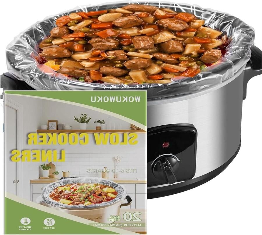 Slow Cooker Liners Kookzakken Wegwerp Gemakkelijk Koken Universele Pasvorm 20 Stuks XL Transparant