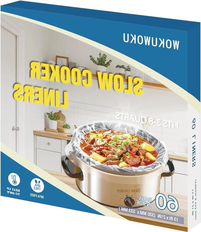 Slow Cooker Liners Kookzakken Wegwerp Voedsel Bereiden Universele Pasvorm 50 Stuks Large Transparant