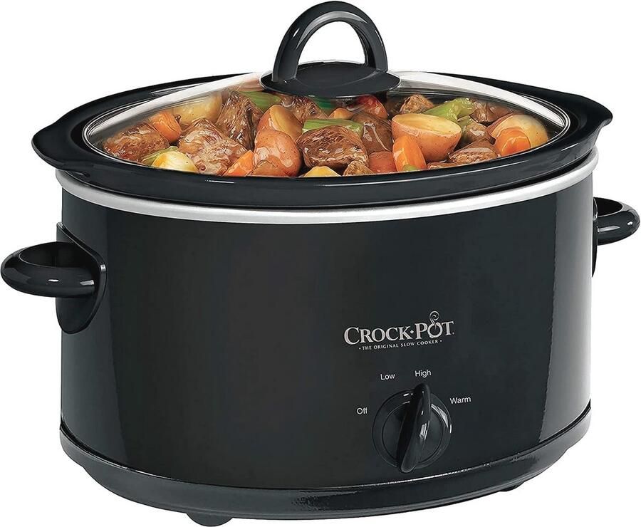 Slow Cooker met Verwijderbare Keramische Kom 3.7 Liter (3-4 Personen) Energiezuinig en Makkelijk te Reinigen