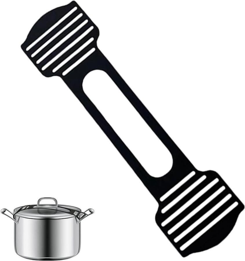 Slow Cooker Riem Dekselhouder Pot Veilig Koken Hittebestendig Siliconen 31 x 8 cm Zwart