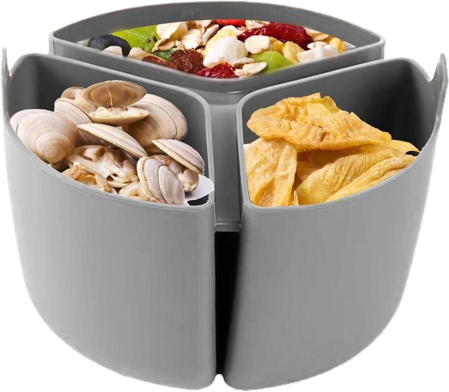 Slow Cooker Separator Kookpan Scheider Maaltijden Voorbereiden Drievoudige Structuur 18 x 12 cm Grijs
