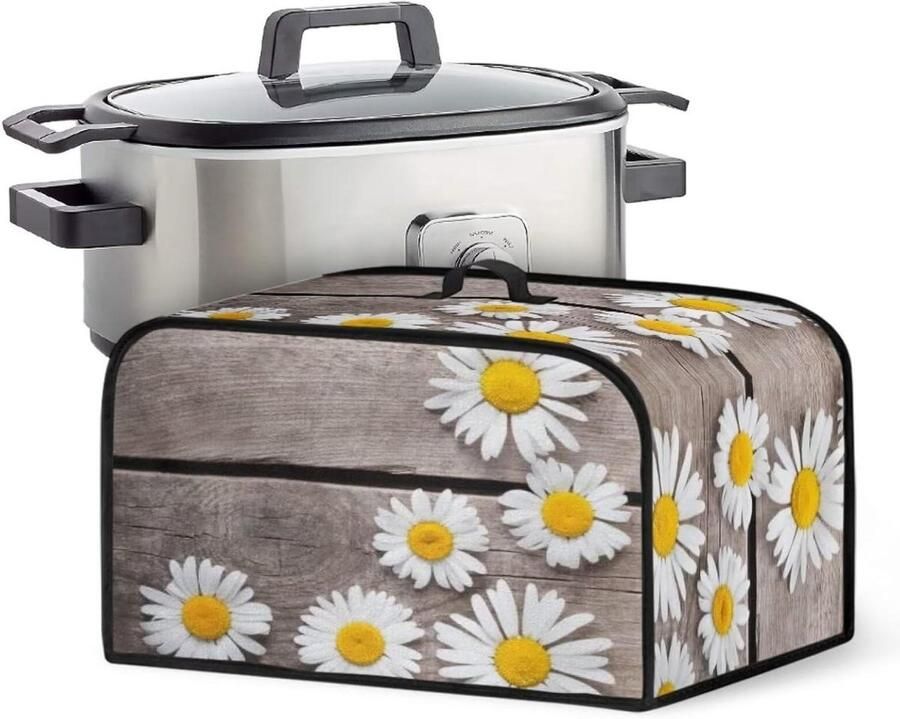 Slow Cooker Stofkap Elektrische Ovale Slowcooker Cover Compatibel met de meeste standaard Crock Pot Vlekbestendig Wasbaar 17 L x 10 8 B x 9 8 H inch Daisy Houtnerf