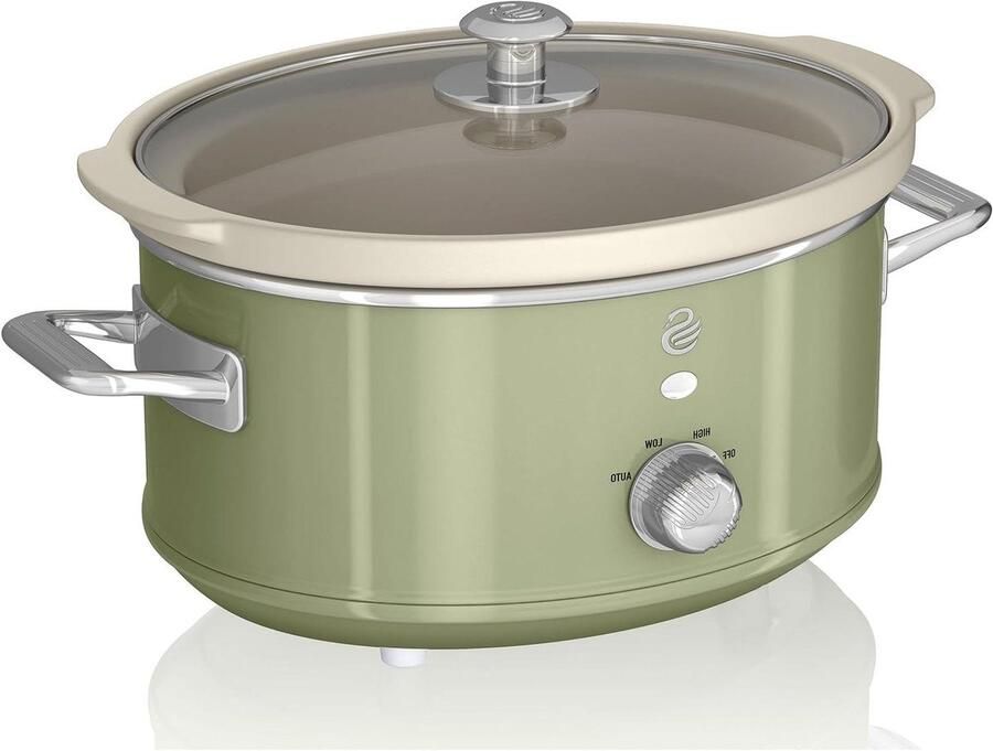 Slowcooker Stoofpan Maaltijden Bereiden 3 Temperatuurstanden 3.5 Liter Groen
