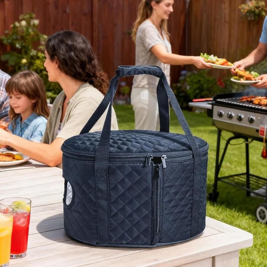 Slow Cooker Tas Draaghoes Kookpot Transport Kookgerei Geventileerd & Geïsoleerd 43 x 28 x 6 cm
