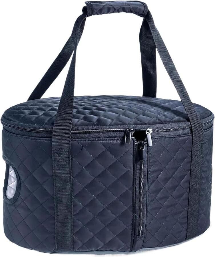 Slow Cooker Tas Reis Kookpot Maaltijden Vervoeren Verstelbare Gespen 43 x 28 x 6 cm Zwart