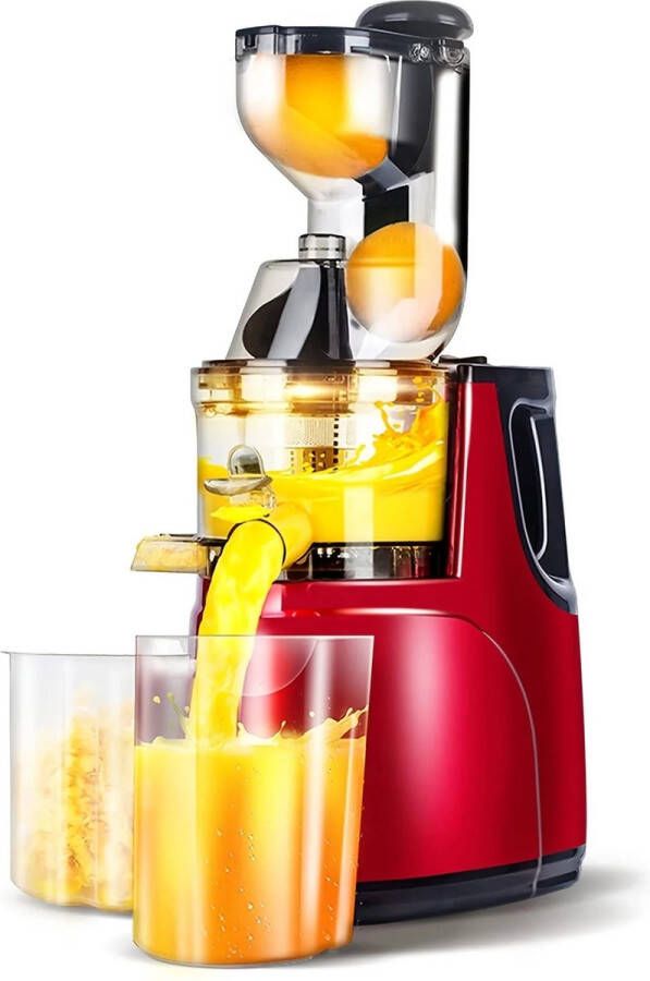Slow Juicer Cold Press Slow Juicer Slow Masticating Juicer Machine Cold Press juicer Raw Juicer voor sinaasappel appel citrusvruchten Rood