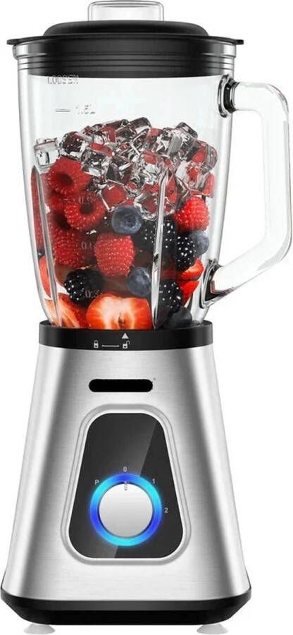 Slow Juicer Fruit- en groentesapcentrifuge Sapcentrifuge Heavy Duty Commerciële kwaliteit Mixer Juicer Fruitkeukenmachine IJssmoothies Smoothieblender Glazen pot 1300W 1.5L Lichtgrijs